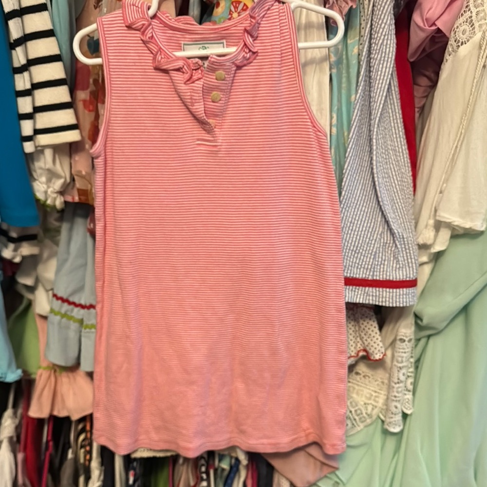 Pink Ruffled Sleeveless Casual Dress